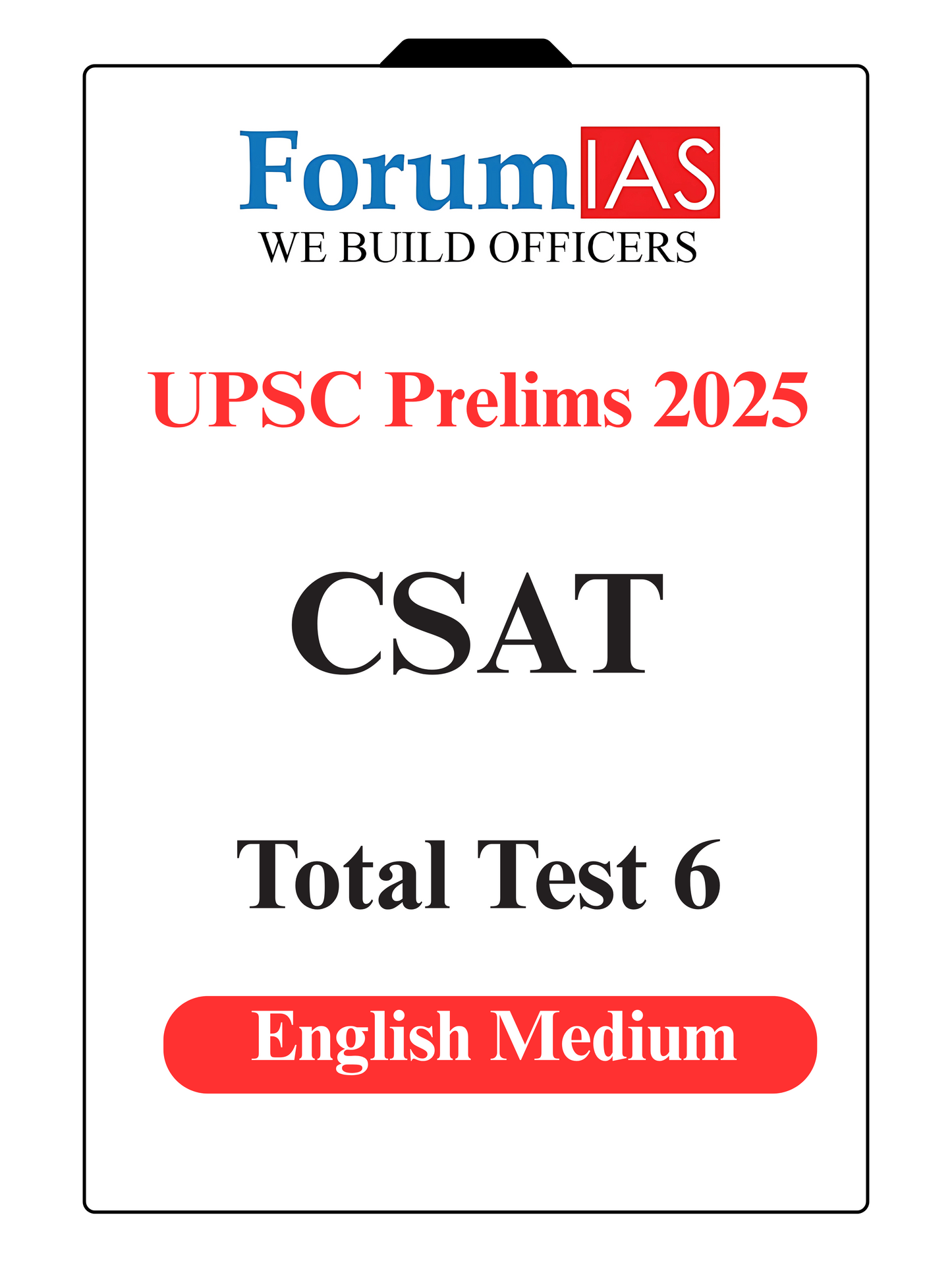 FORUM IAS CSAT  Test Series 2025